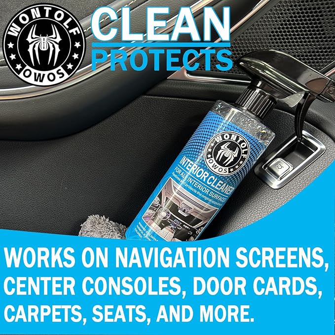 Wontolf Car Wash Kit with Car Wash Soap Shampoo, Interior Cleaner, Wheel Cleaner, Car Detailing Cleaning Care Kit for Cars Trucks RVs SUVs Motorcycles Detailing Cleaning
