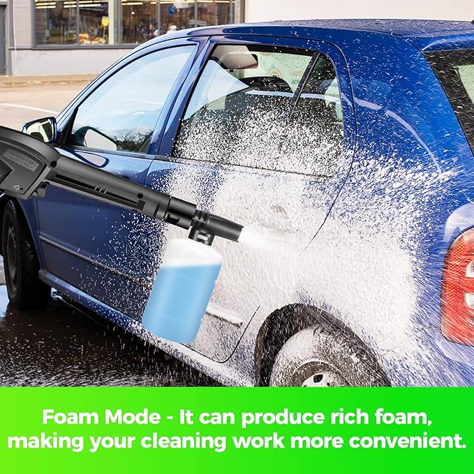 Pressure Cleaner 4800 PSI Power Cleaners Electric Powered with 33ft Pressure Hose, 4 Nozzle and Foam Cannon, Powercleaners for Home, Cars, Patio, Light Green