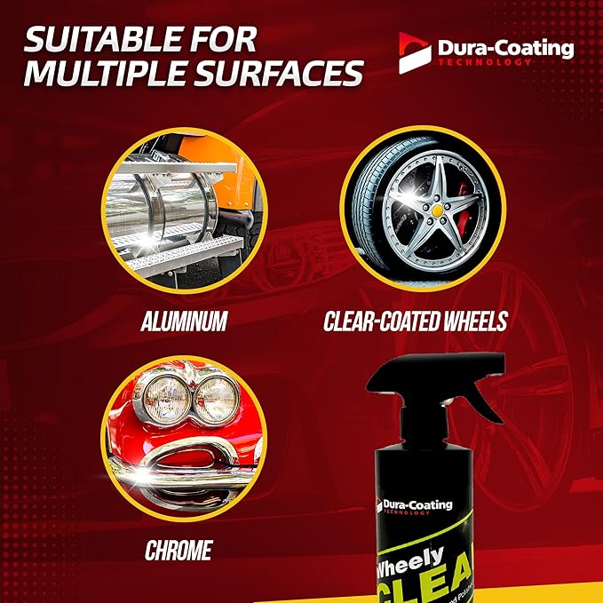 DURA-COATING TECHNOLOGY Wheely Clean Concentrate - Good for Chrome Wheel Cleaner, Clear-Coated, or Aluminum Wheel Cleaner - Professional Tire Shine & Rim Cleaner Spray - Car Care Solution - 1 oz