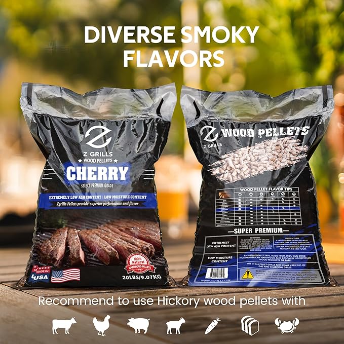 Wood Pellets for Smoker Grill and BBQ, 100% All-Natural Hardwood Cherry Pellet, 20lbs