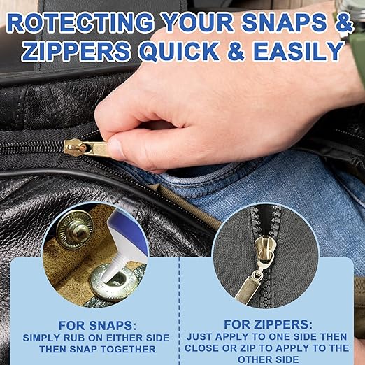Zipper Lubricant for Plastic and Metal, Zipper Ease Lube Silicone Grease for Boat Canvas Cooler Bags Clothes Dresses with PTFE Marine Grade 2 Oz