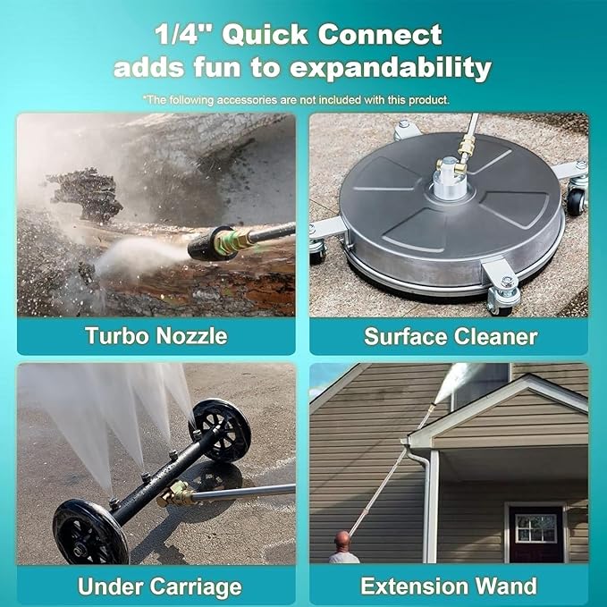 Pressure Cleaner Adjustable 5000PSI 4.0 GPM High Power Cleaners with 33ft Hose Reel, 4 Nozzle and Foam Cannon, Power Cleaners Machine for Home, Cars, Patio (Navy Blue)