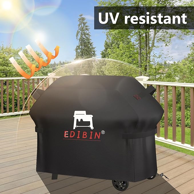 Grill Cover for Traeger Grills Woodridge Electric Wood Pellet Grill, BAC761 Woodridge Grill Cover for Traeger TFB86MLH, 600D Heavy Duty Waterproof Full Length Cover, 52" L x 27" W x 46" H