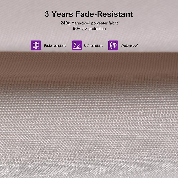 PURPLE LEAF 10' X 10' Patio Cantilever Umbrella with Base Included Square Outdoor Umbrella with 360° Rotation and Aluminum Offset Hanging for Garden Backyard Pool, Beige