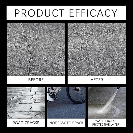 Crack Repair Filler, Easily Fixes Concrete Cracks in Driveways and Patios, Tool-Free Application, Clean & Residue-Free