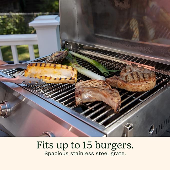 Cuisinart Chef's Style Tabletop Portable Propane Gas Grill, 20,000 BTU Stainless Steel 2-Burner Outdoor BBQ Grill for Camping, Tailgates, BBQ, Hassle-Free Setup