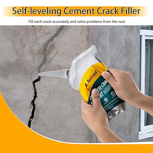 Concrete Crack Filler, High Elasticity Cement Crack Repair Sealant, Self-Leveling Waterproof Caulking Glue for Driveways, Walkways, Patios, Outdoor Concrete Joint Repair-2 PCS