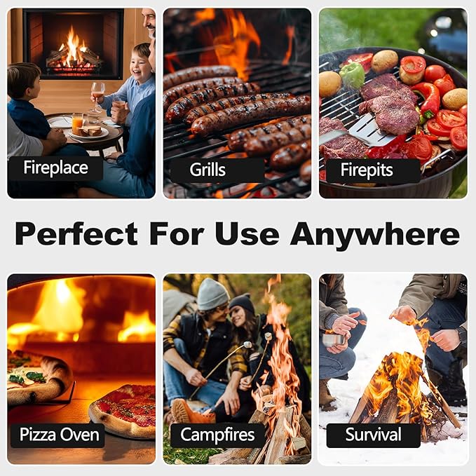 72 Pcs Fire Starter - Natural Fire Starters for Fireplace, Pellet Stove, Campfires, BBQ, Pizza Oven, Camping, Fire Pit &Chimney, Smoker, Fire Starters for Grill, Charcoal Starter