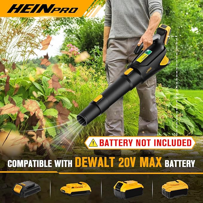Cordless Leaf Blower 500CFM Compatible with DEWALT 20V Max Battery (Tool Only), Electric Leaf Blower Cordless with 5 Speed Modes, Lightweight Battery Powered Leaf Blowers for Lawn Care