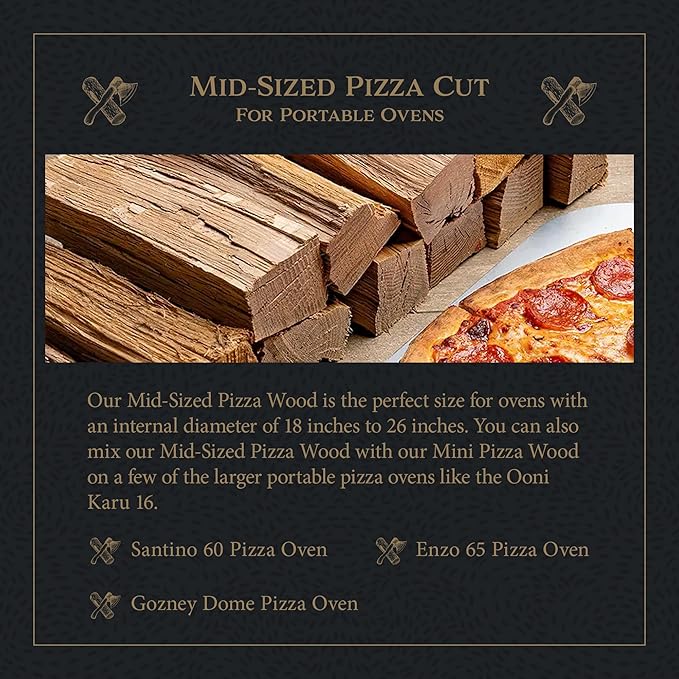 Cutting Edge Firewood Pizza Oven Wood - 8-Inch Splits - Ultra Kiln-Dried Oak Cooking Logs - Large 50 lbs Box for Ovens, Alfa One, Gozney Dome, Solo Stoves