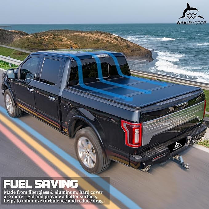 Hard Folding Truck Bed Tonneau Cover Compatible with Chevy Silverado & GMC Sierra 1500 2500 3500 HD(2010-2025) 8 ft Long Box, Tri Fold Style