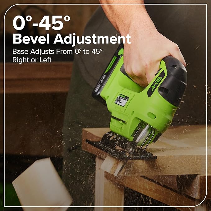GREENWORKS 24V (8-TOOL) Combo (Drill, Impact Driver, Circular Saw, Reciprocating Saw, Jigsaw, Multi-Tool, Sander, Flashlight), 4.0Ah + (2) 2.0Ah (Power Bank) Batteries, (2) Cables, 65W Rapid Charger