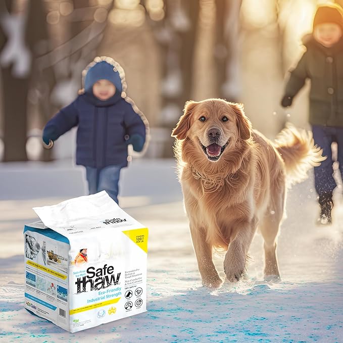 Safe Thaw Industrial Strength Salt Free Pet Safe Snow Ice Melter and Traction Agent for Concrete, Asphalt, Decks, Lawns, and More, 30 Pound Bag