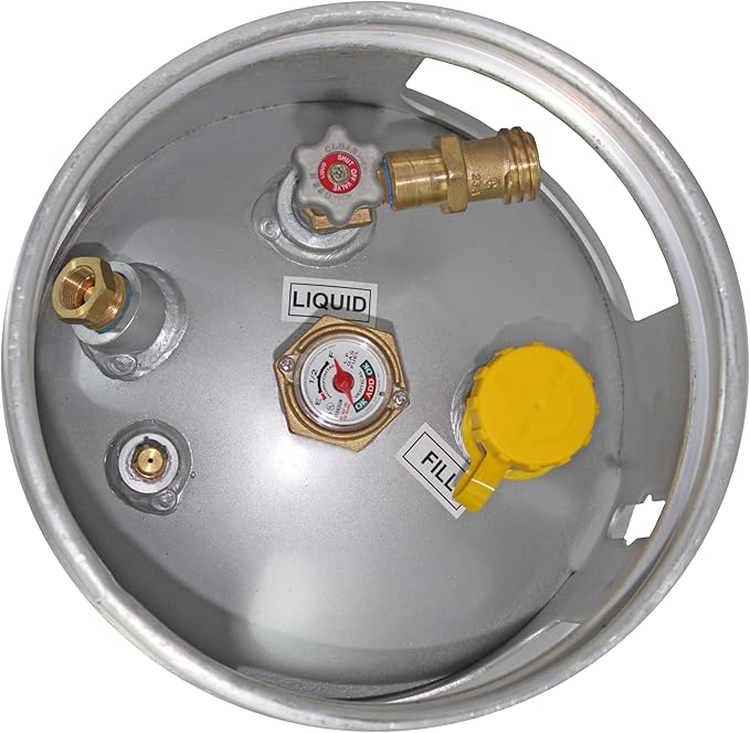 Flame King 43.5LB Aluminum Forklift Propane Tank with Gauge, Corrosion-Resistant and Rust-Free, DOT and TC Compliant, Lightweight, Rugged-Designed