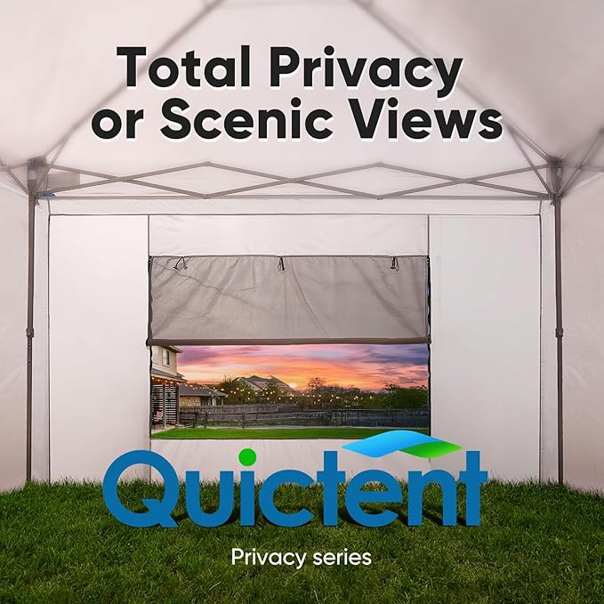 Quictent 10x20 FT Pop up Canopy Tent with Sidewalls, Easy Setup and Wheeled Bag for Outdoor Event Party Commercial Camping Markets and Instant Shelter