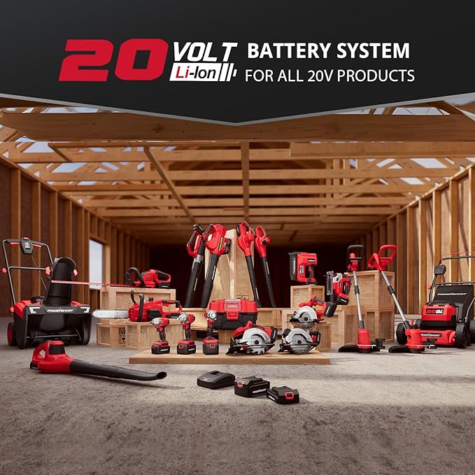 PowerSmart 20V Cordless Battery Operated Leaf Blower(120CFM/117MPH) with 2 Batteries and Charger, Portable,Lightweight & Small Blowers for Patio Cleaning,Lawn Care,Blowing Leaves and Dust (PS76101A)