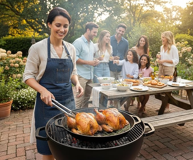 LI-GELISI 26-inch Pre-Seasoned Cast Iron Skillet - Dual Assist Handles - Nitrided Rust-Proof - For Oven, Stovetop, Grill & Campfire