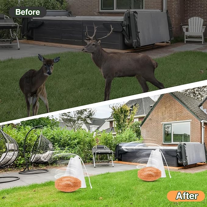 24 Pack Deer Repellent, Rabbit Repellent Outdoor Deer and Rabbit Deterrent for Plants Flower Vegetable Tree, Deer Rabbit Repeller Keep Deer Rabbit Out of Lawn Garden