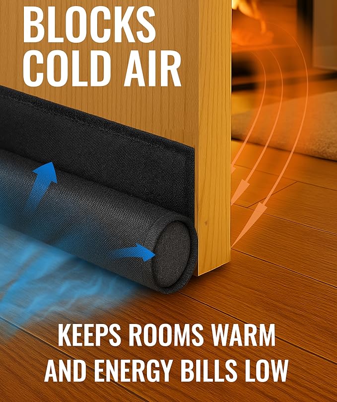 Everlasting Comfort One Sided Door Draft Stopper for Bottom of Doors - Quick Install Sound Proofing Strip Gap Filler, Cold Air & Noise Blocker Sweep for Home, Bedroom and Apartment- Fits 36" Doors