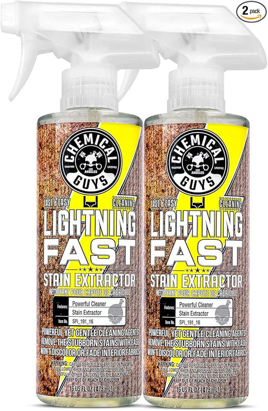 Chemical Guys SPI_191_1602 Lightning Fast Carpet and Upholstery Stain Extractor, (Fabric, Upholstery, & Carpet), Safe for Cars, Home, Office, Furniture & More, 16 fl oz, Fresh Scent (2 Pack)