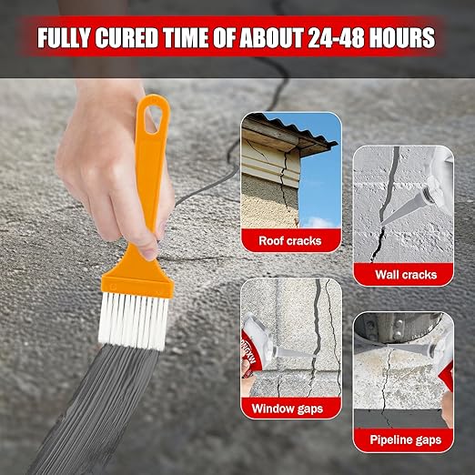 Concrete Crack Filler and Sealant Self-Leveling, 6Pcs High Elasticity Cement Crack Repair, Waterproof Concrete Caulking Glue for Driveways, Gray Caulking Adhesive Repair