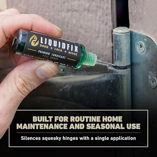 LIQUIDFIX LiquidFix Door, Lock, and Hinge Lubricant | 4 oz Dropper + 0.5 Needle Combo Pack Door & Sliding Long-Lasting Squeaky Oil for Hinges Glass Doors