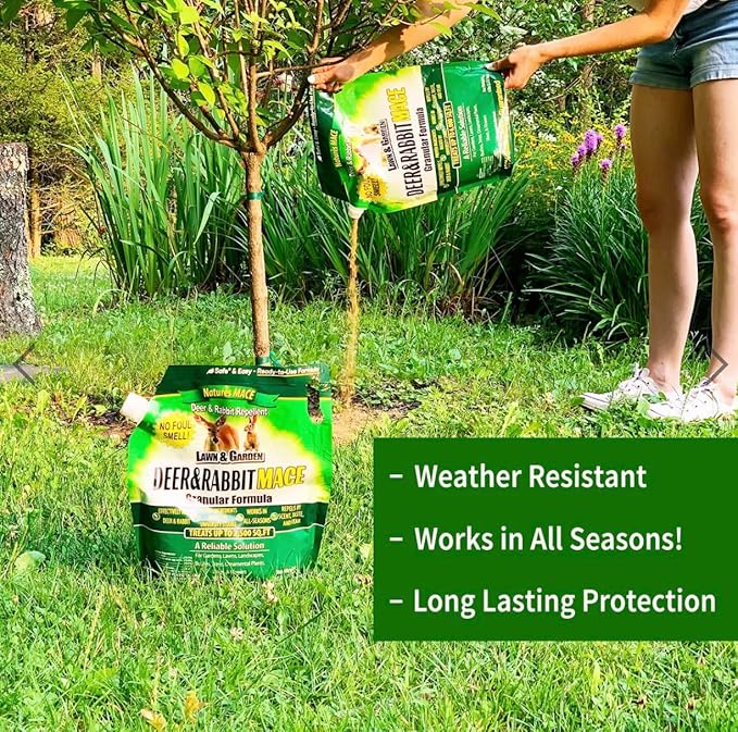 Nature's MACE Deer & Rabbit Repellent 125 lb/Covers 125,000 sq ft. / Repel Deer from Your Home & Garden/Safe to use Around Children, Plants & Produce/Protect Your Garden Instantly