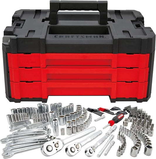 CRAFTSMAN Socket Set, 262-Piece Mechanic Tool Set, 1/4", 3/8", 1/2" Drive, SAE / Metric, (CMMT45307)