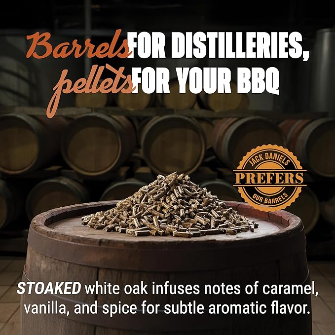 Stoaked BBQ Pellets for Smoker, 2-Pack Natural White Oak, Winter Smoker Fuel for BBQ Grill, Fireplace & Wood Stove, Traeger Grill Compatible, 40 lbs