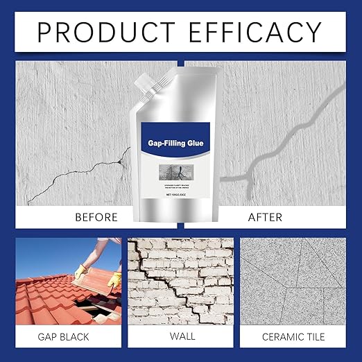 Waterproof Sealant, Efficient Crack Repair Solution, 100g, Invisible Caulking Glue, Concrete Crack Filler, Water and Heat Resistant, for Driveways, Walkways, Patios, Floors, Brick Walls, Tiles