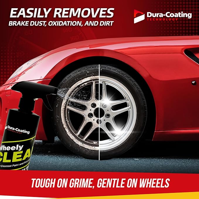 DURA-COATING TECHNOLOGY Wheely Clean Concentrate - Good for Chrome Wheel Cleaner, Clear-Coated, or Aluminum Wheel Cleaner - Professional Tire Shine & Rim Cleaner Spray - Car Care Solution - 1 oz