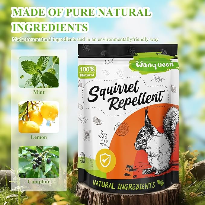 10 Pack Peppermint Oil Squirrel Repellent, Mouse Repellent Outdoor, Chipmunk Deterrent, Ground Squirrel Trap for Attic, Rodent Repellent for Garden