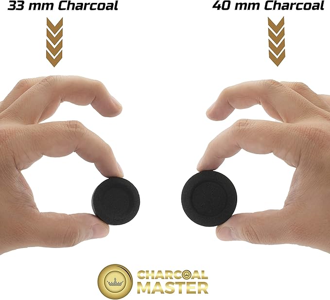 Coal Instant Light – Incense Instant Coal Disks – Coal Tablets – Charcoal Disks – Set of 10 Coal Rolls – 40 mm Quick Light Charcoal Briquettes – Natural Coal Disks – Slow Burn and Low Smoke (1000)