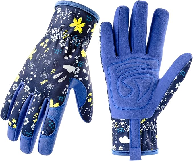 Womens Gardening Gloves, Breathable Leather Thorn Proof Garden Gloves with Grip, Puncture-Resistant Work Gloves for Women