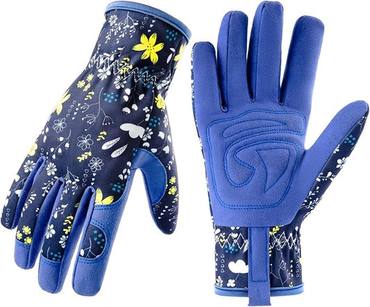 Womens Gardening Gloves, Breathable Leather Thorn Proof Garden Gloves with Grip, Puncture-Resistant Work Gloves for Women