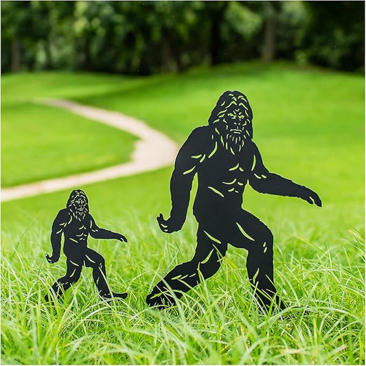 15.8 inch Bigfoot Outdoor Decor Big Foot Sasquatch Gifts for Men/Dad/Women Metal Bigfoot Silhouette Statues for Yard Decor, Garden Decor, Yard Art, Forests, Yard Display, Lawn Decorations