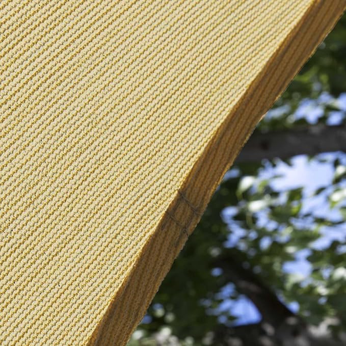 Amgo Custom Size 12' x 20' Sand Beige Rectangle Square Sun Shade Sail UPF50+ AGTAPR1620, Order to Make Canopy Awning, 95% UV Blockage, Water & Air Permeable, Commercial and Residential (We Customize)