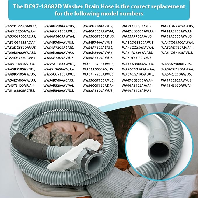 DC97-18682D Washer Drain Hose for Samsung Replace DC97-18682B DC97-18682C DC97-18682E