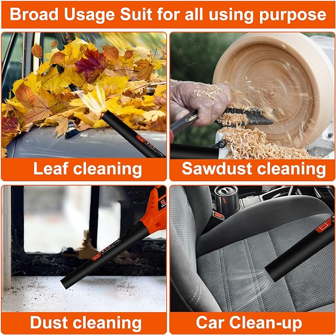 21V Leaf Blower Cordless | Handheld Electric Lightweight Blower with 2.0Ah Rechargeable Battery & Fast Charger | Adjustable Speeds, Portable Design for Lawn, Patio, Yard, Sidewalk Cleaning