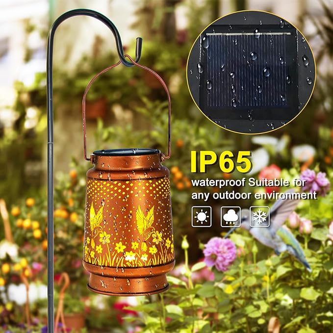 Christmas Gifts for Women, 2 Pack Hummingbird Birthday Gifts for Women Mom Grandma Solar Lanterns Outdoor Waterproof Garden Decor Hanging LED Decorative Light for Patio Yard Lawn Gardening Gifts