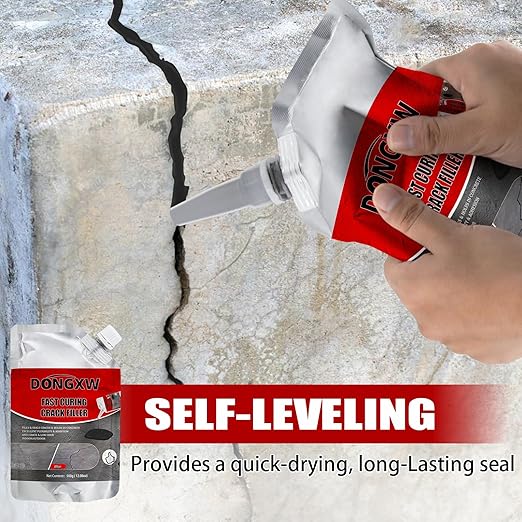 Asphalt Crack Filler, 4Packs High Elasticity Driveway Crack Filler, Concrete Crack Sealant for Driveway Waterproof Cement Caulking Adhesive(Black, 4.41LB)