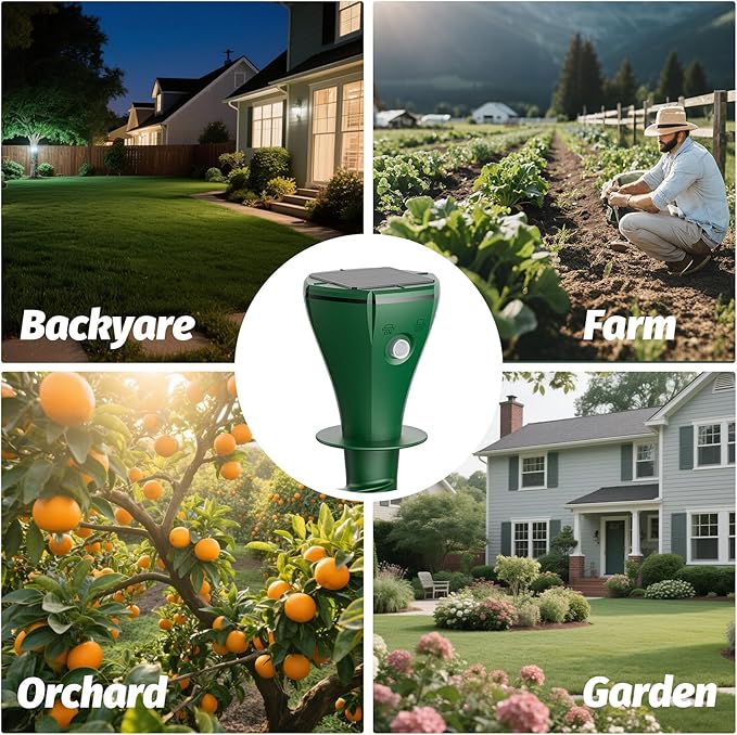 Mole Repeller for Lawns，8 Packs Solar Powered Vole Repellent Ultrasonic Pest Control Stake, Waterproof Sonic Pulse Deterrent for Gopher Vole Snake in Lawn, Garden & Yard