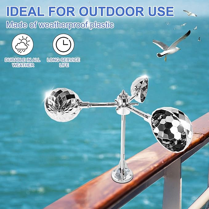 Bird Reflective Spinning Deterrent Devices for Outside Keep Birds Away Pigeon Woodpeckers Deterrent for Garden Roofs, Silver