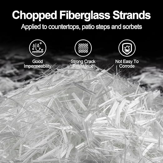 Fiberglass for Concrete, 3/4" Length,2.5 Lb, AR-Glass Chopped Strand Fiberglass for Concrete Cement Mortar Reinforcement