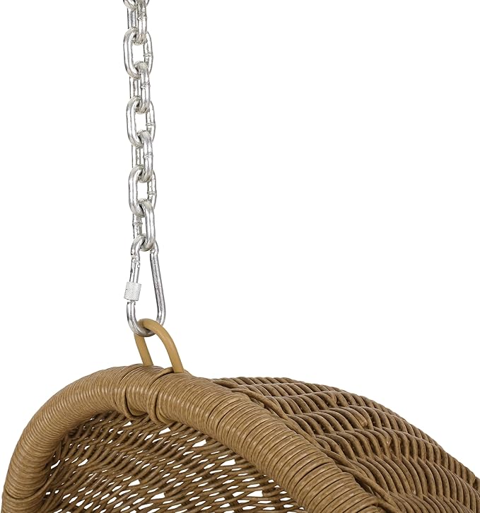 Christopher Knight Home Orville Outdoor Hanging Chair, Beige + Light Brown