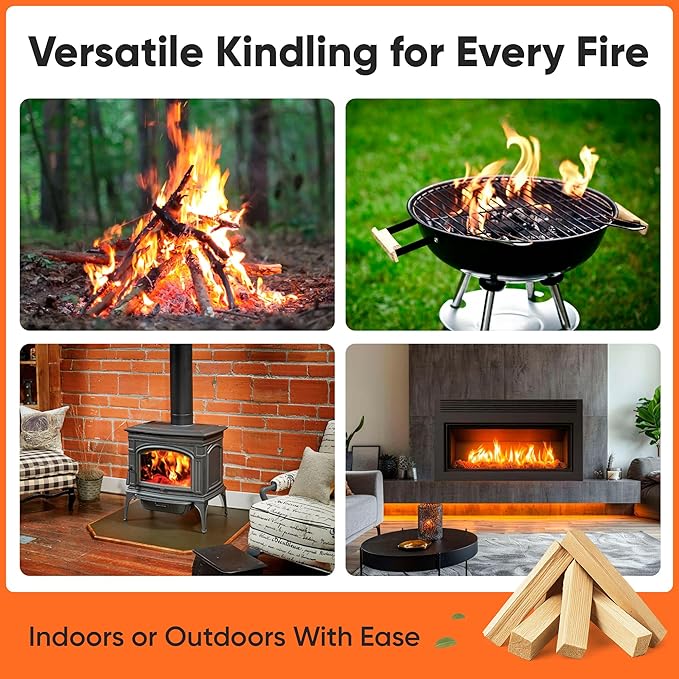 Allen's Natural Kindling Wood – 8 LB Box of Kiln-Dried Fire Starter Sticks for Campfires, Wood Stoves & BBQ – Easy to Light Fire Pit – Clean Burn Fire Starter Logs – No Chemicals or Odors