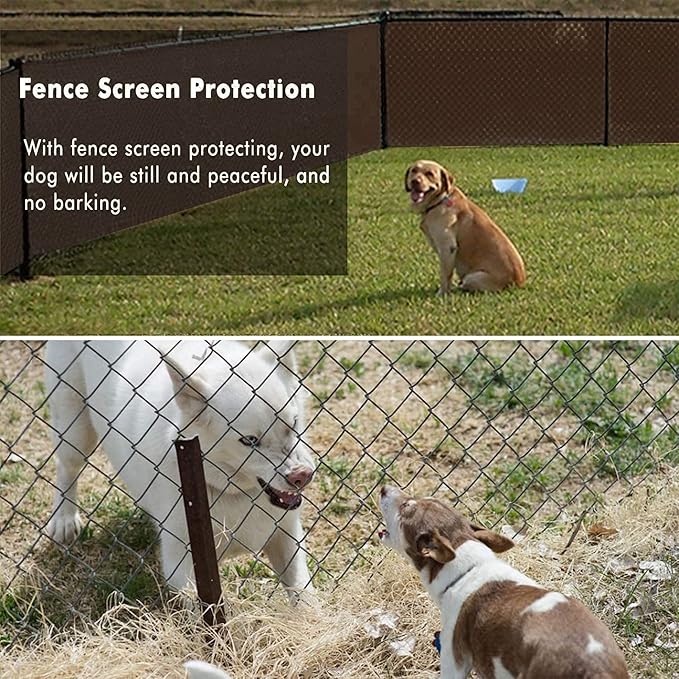 UPGRADE Privacy Fence Screen 8'x27' Brown Outdoor 90% Visibility Blockage 170 GSM Mesh Shade Cover Panels for Backyard,Balcony,Home Decoration with Zip Ties,Customized Avaliable