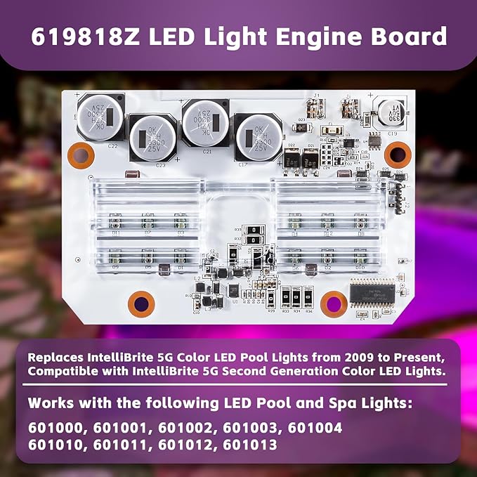 619818Z Led Light Engine Board Compatible w/IntelliBrite 5G Color LED Pool Light 2nd Generation 2009-Current 601000 601001 601002 601003 601004 601010 601011 601012 601013 Circuit Board PCBA