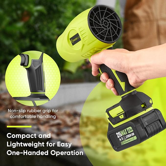 Portable Dust Cleaner, Leaf Blower Cordless, Handheld Blower, Hand Blowers for Lawn Care, Patio Cleaning, Leaves and Dust Blowing, 4.0Ah Battery and Charger Included (1 Battery)