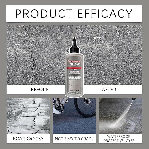 Liquid Cement Crack Filler,Self-Leveling High Elasticity Sealant Caulking Glue - Cement Repair Filler Caulk Sealant | for Asphalt Walkways Patios Terraces Wall Roofs